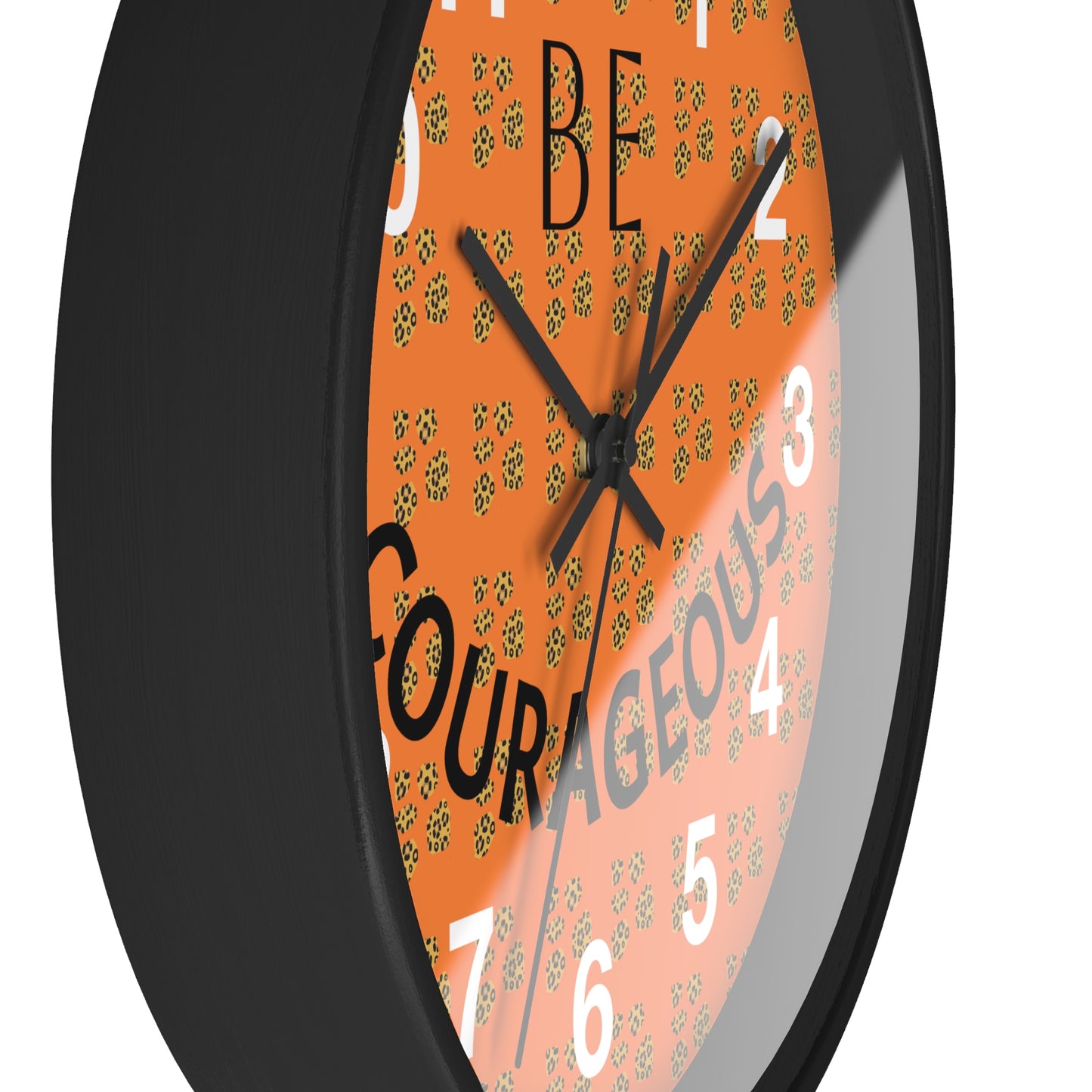 Be Courageous Wall Clock — Inspirational Orange Home Decor Clock