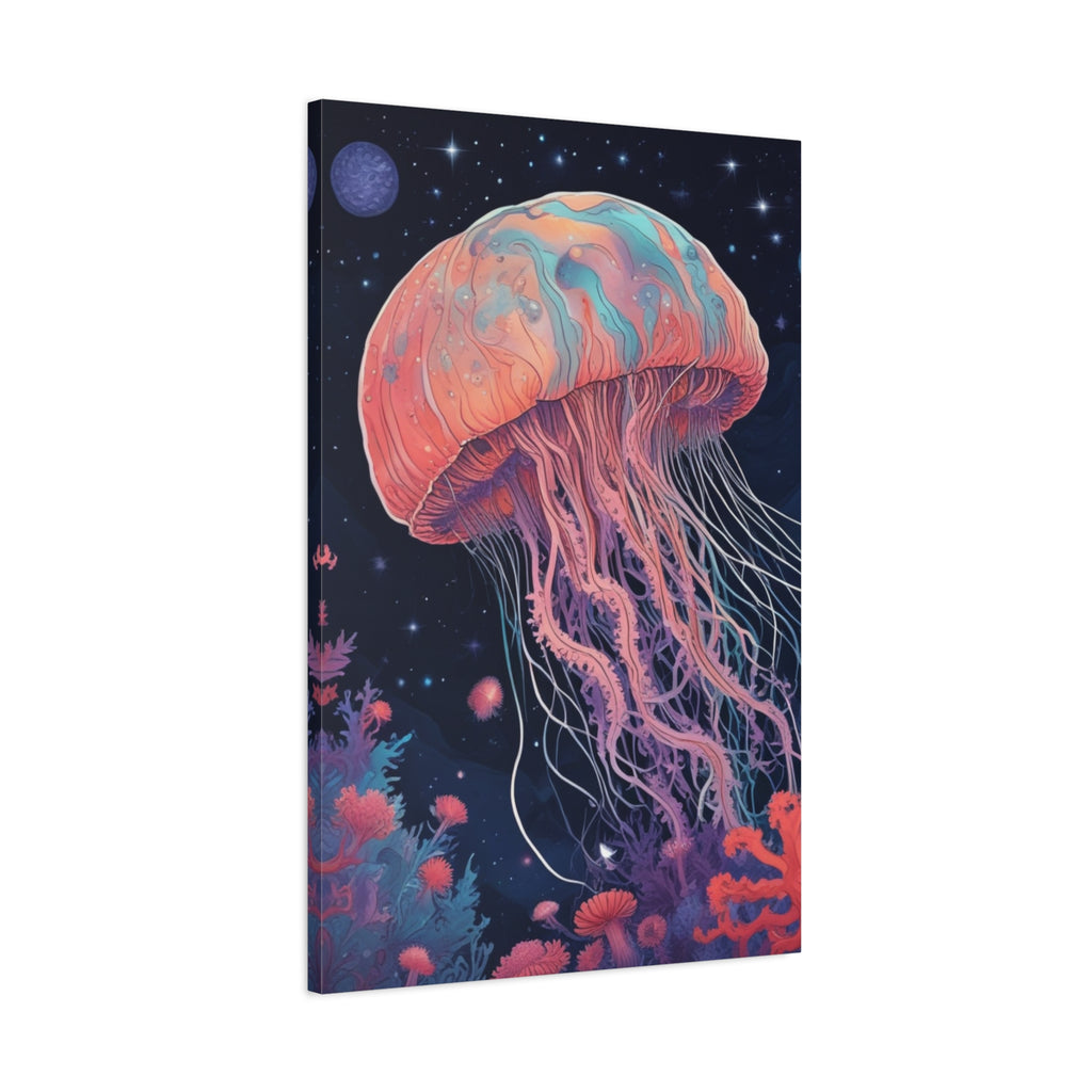 Impresión en lienzo - Pintura de medusas del cielo nocturno