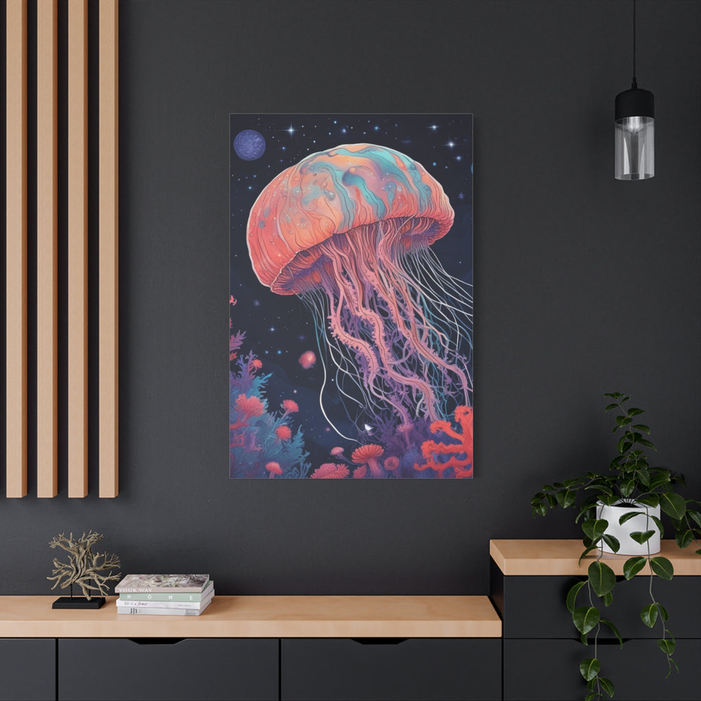 Impresión en lienzo - Pintura de medusas del cielo nocturno