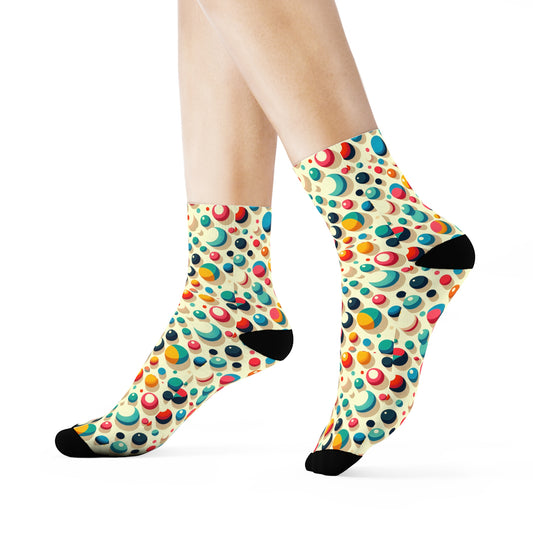 Colorful Polka Dot Crew Socks - Fun & Stylish Footwear for Everyday Wear