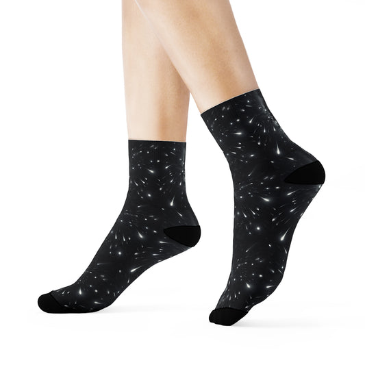 Cosmic Space Crew Socks - Stylish Galactic Design for Everyday Wear
