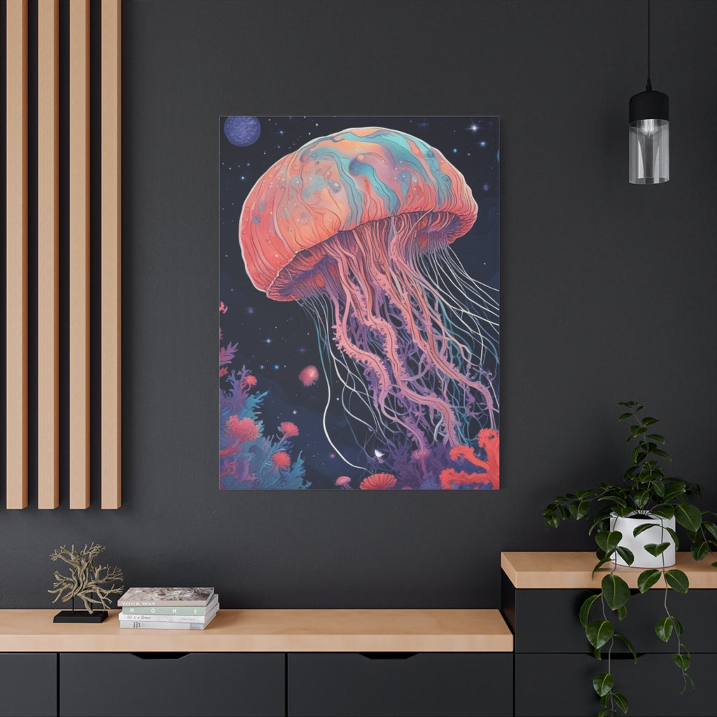 Impresión en lienzo - Pintura de medusas del cielo nocturno