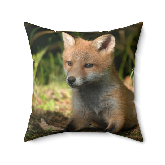 Cute Fox Spun Polyester Square Pillow - Cozy Home Decor
