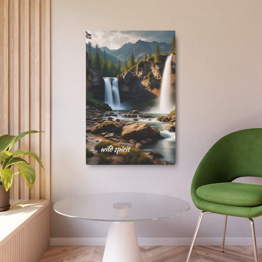 Metal Art Sign - Mountain Forest Waterfall Creek Design