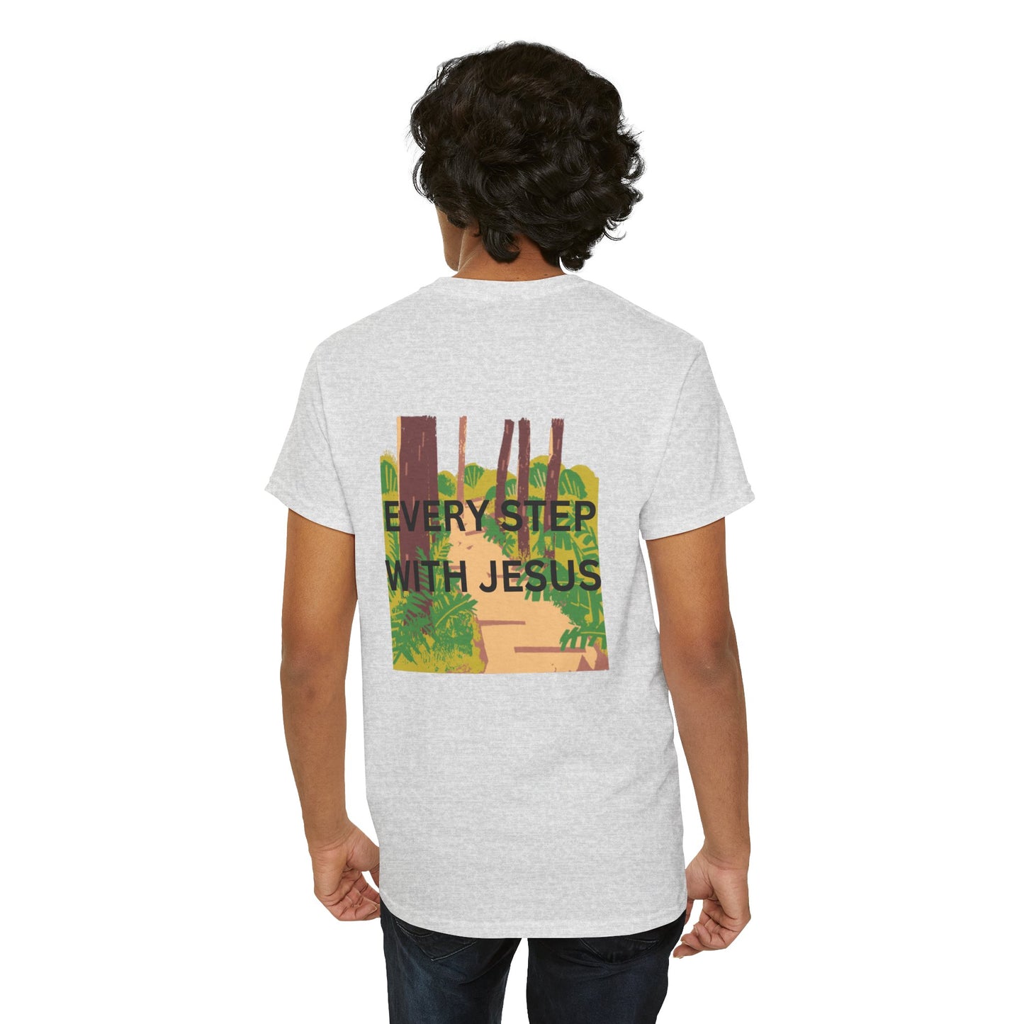 Trail in the Woods Unisex Tee - Every Step with Jesus Design