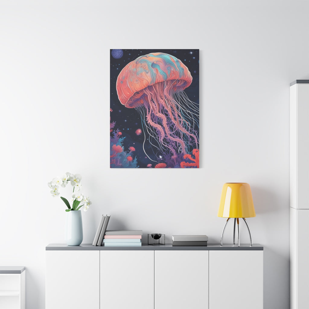 Impresión en lienzo - Pintura de medusas del cielo nocturno