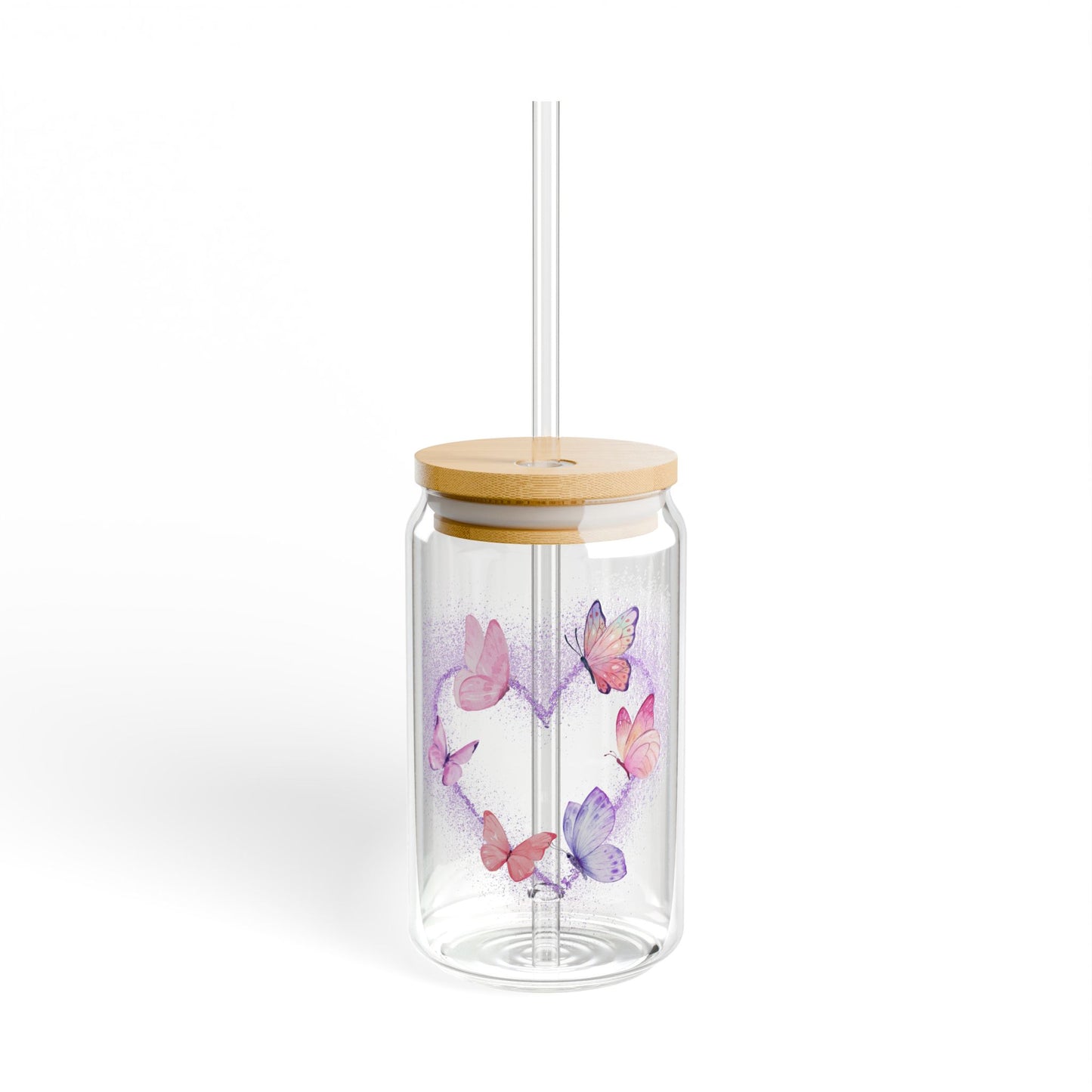 Valentine's Day Butterfly Heart Sipper Glass