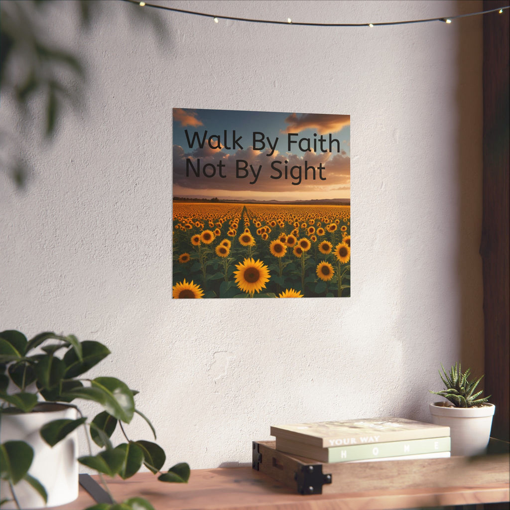 Arte de pared inspirador de fe, póster de girasol, decoración inspiradora para el hogar, regalo cristiano, impresión motivacional