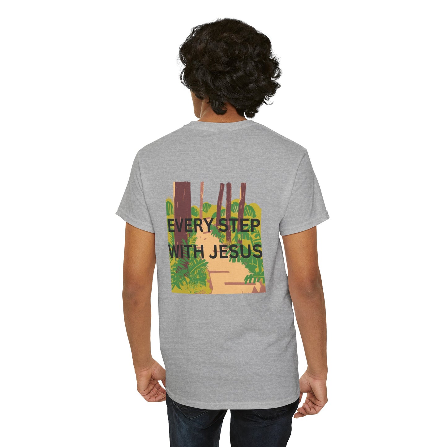 Trail in the Woods Unisex Tee - Every Step with Jesus Design