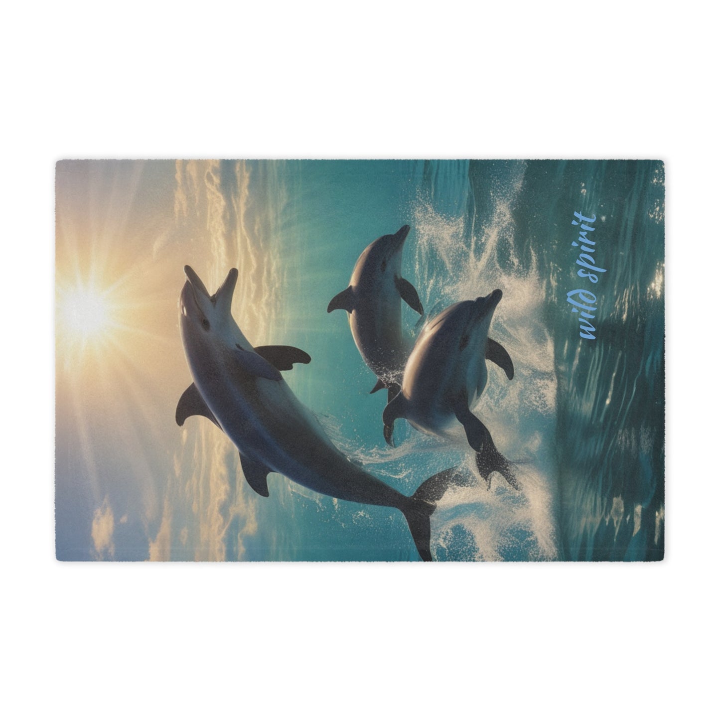 Microfiber Blanket - Sunny Day Dolphin Jumping Ocean Design