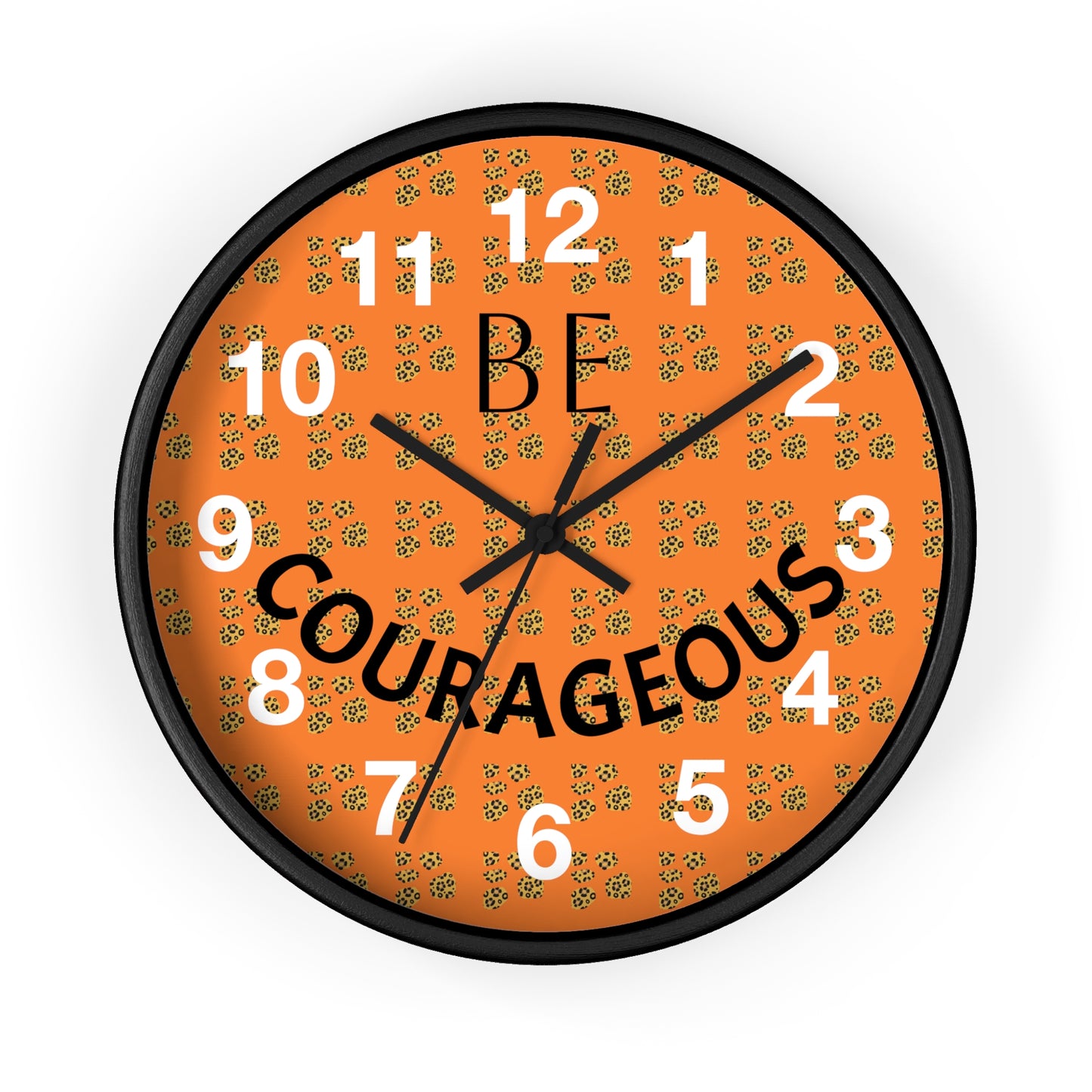 Be Courageous Wall Clock — Inspirational Orange Home Decor Clock