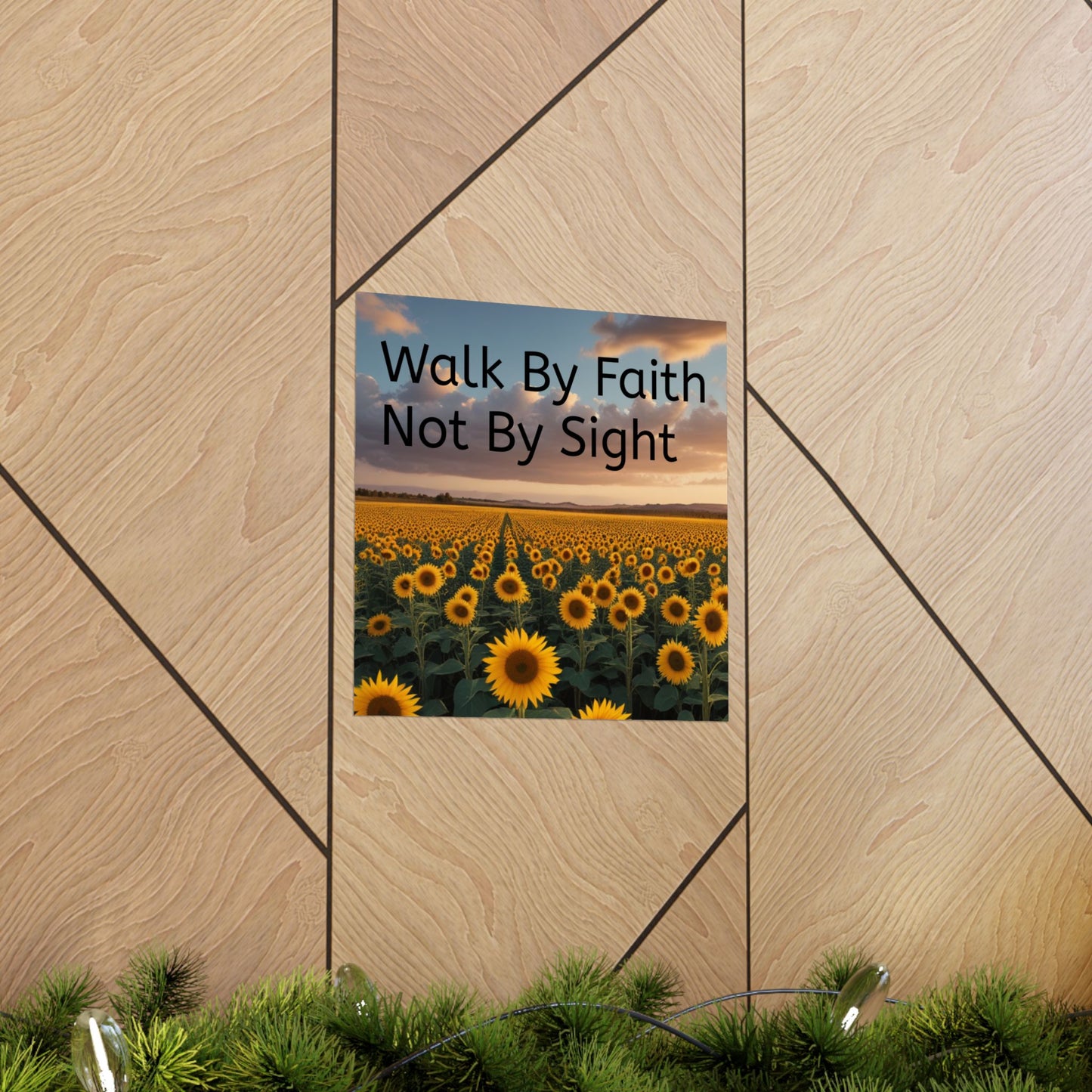Inspiring Faith Wall Art, Sunflower Poster, Inspirational Home Decor, Christian Gift, Motivational Print