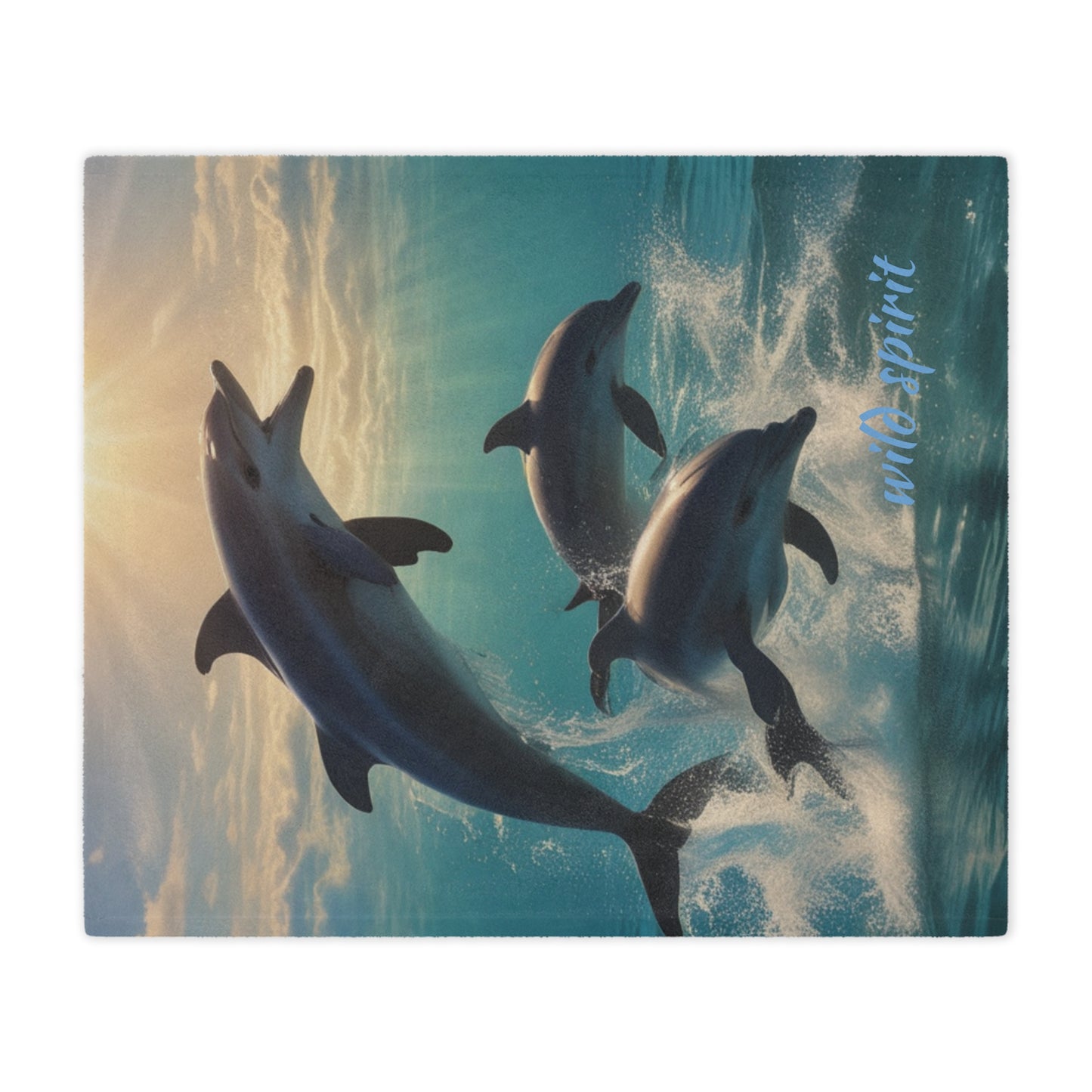 Microfiber Blanket - Sunny Day Dolphin Jumping Ocean Design