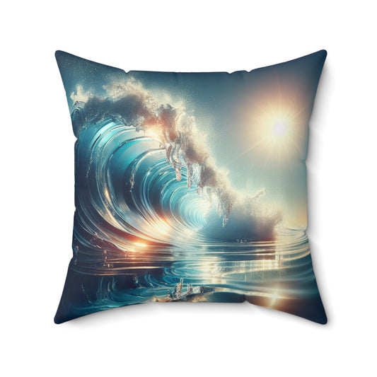 Ocean Wave Art Pillow for Beach Lovers - Decorative Cushion with Serene Sea Vibes
