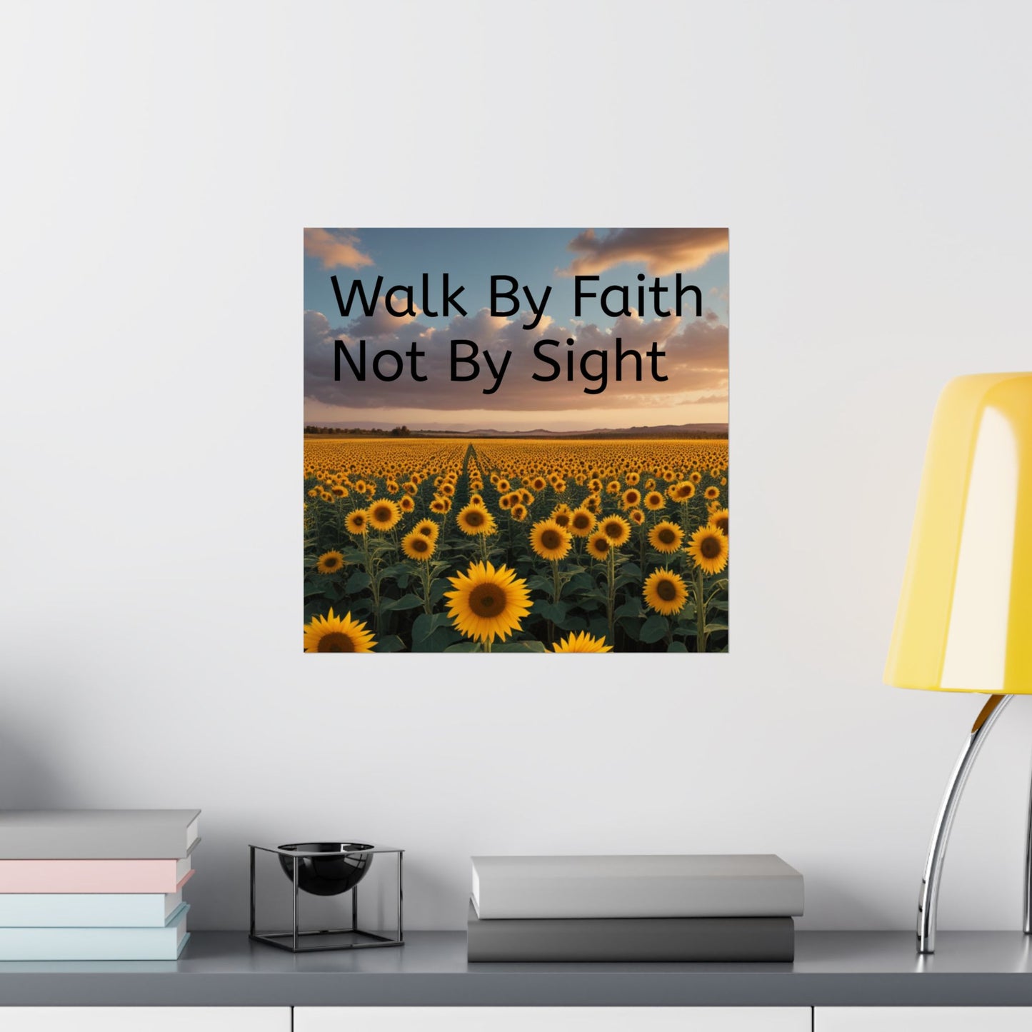 Inspiring Faith Wall Art, Sunflower Poster, Inspirational Home Decor, Christian Gift, Motivational Print