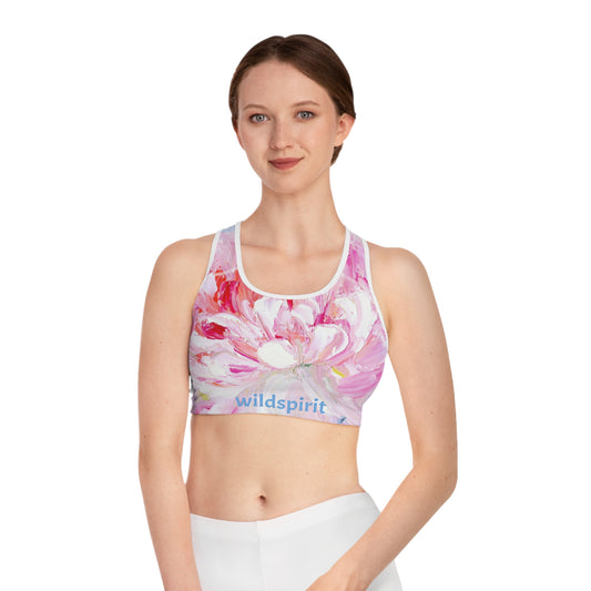Floral Sports Bra, Yoga Bra, Workout Top, Fitness Apparel, Activewear for Women, Gift for Her, Floral Design Sports Bra