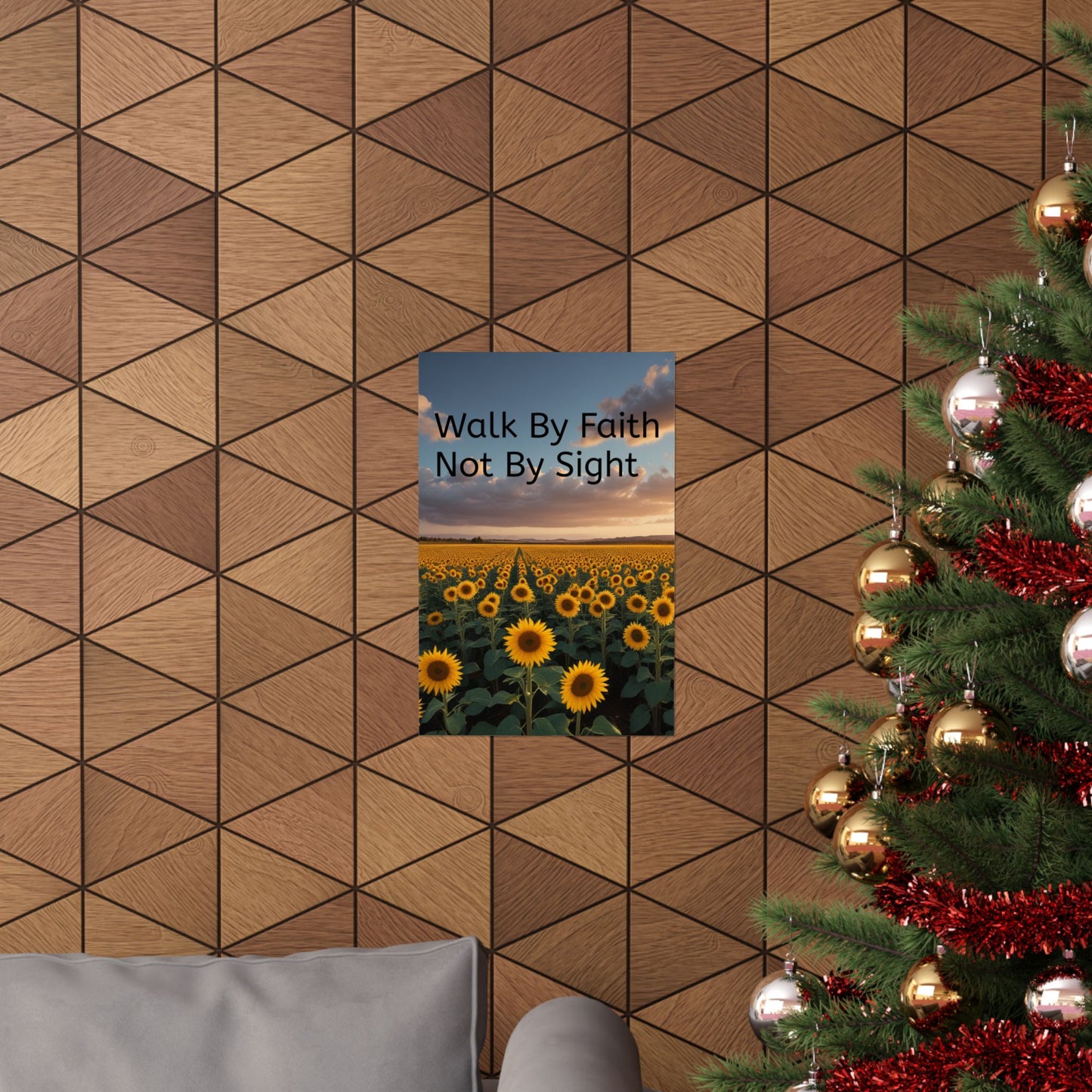 Inspiring Faith Wall Art, Sunflower Poster, Inspirational Home Decor, Christian Gift, Motivational Print