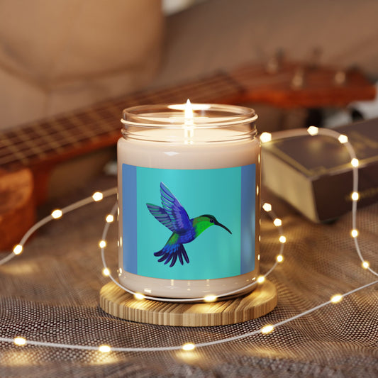 Vibrant Hummingbird Scented Soy Candle - 9oz, Eco-Friendly Fragrance for Relaxation & Home Decor