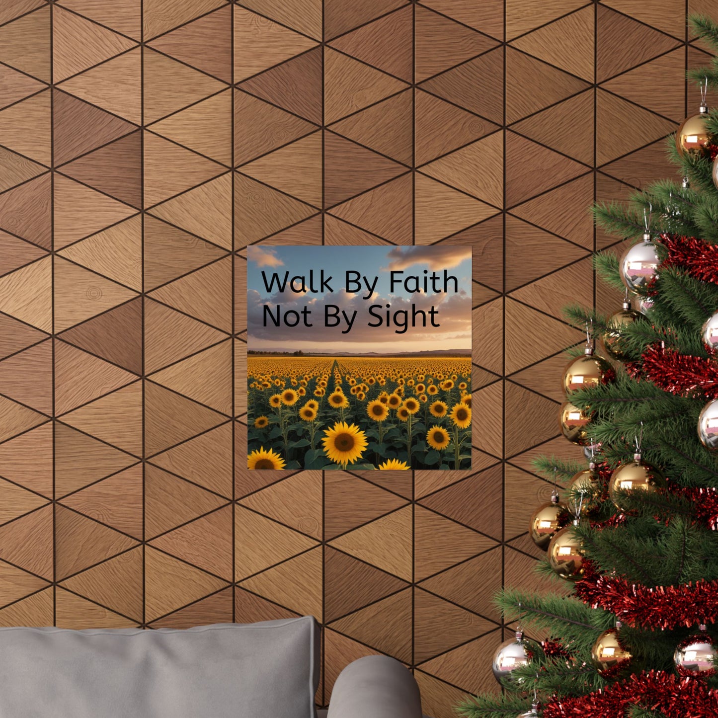 Inspiring Faith Wall Art, Sunflower Poster, Inspirational Home Decor, Christian Gift, Motivational Print