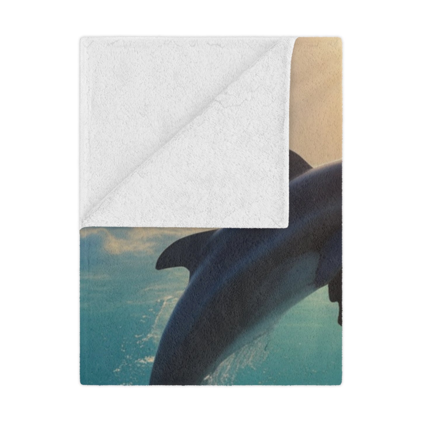 Microfiber Blanket - Sunny Day Dolphin Jumping Ocean Design