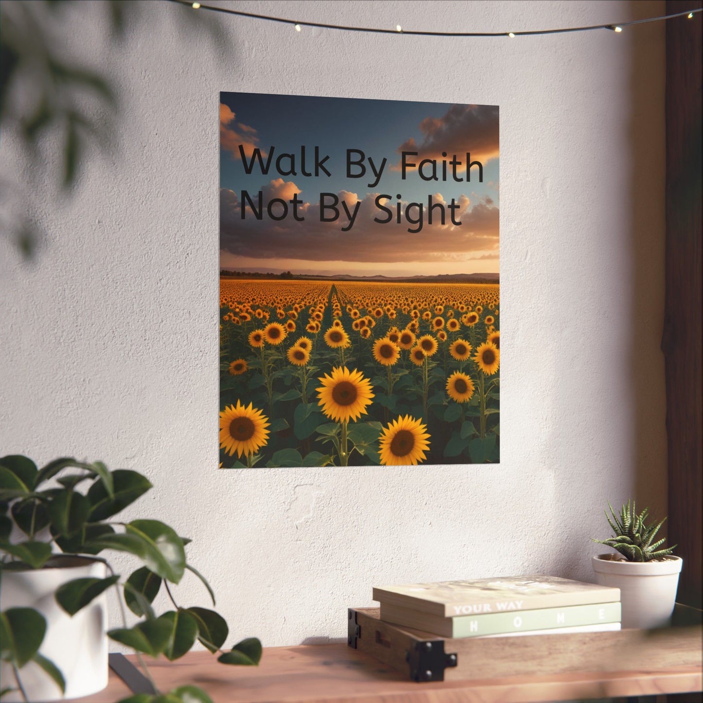 Inspiring Faith Wall Art, Sunflower Poster, Inspirational Home Decor, Christian Gift, Motivational Print