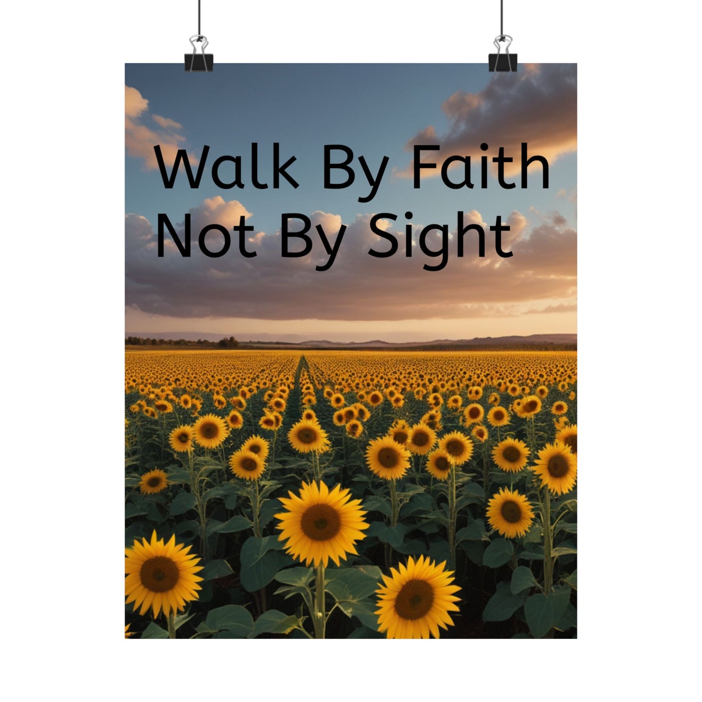 Inspiring Faith Wall Art, Sunflower Poster, Inspirational Home Decor, Christian Gift, Motivational Print