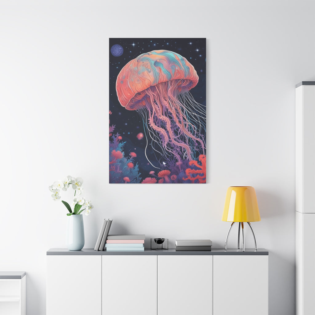 Impresión en lienzo - Pintura de medusas del cielo nocturno