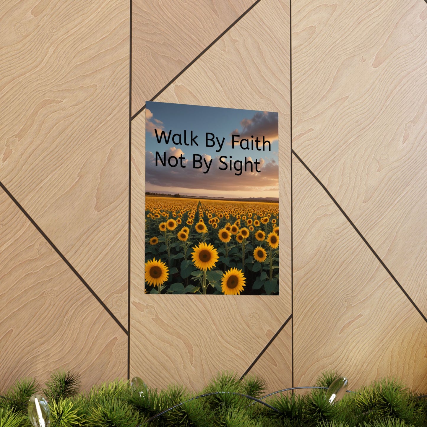 Inspiring Faith Wall Art, Sunflower Poster, Inspirational Home Decor, Christian Gift, Motivational Print