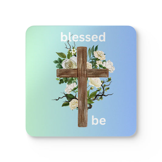 Blessed Be Corkwood Coaster Set - Spiritual Home Decor