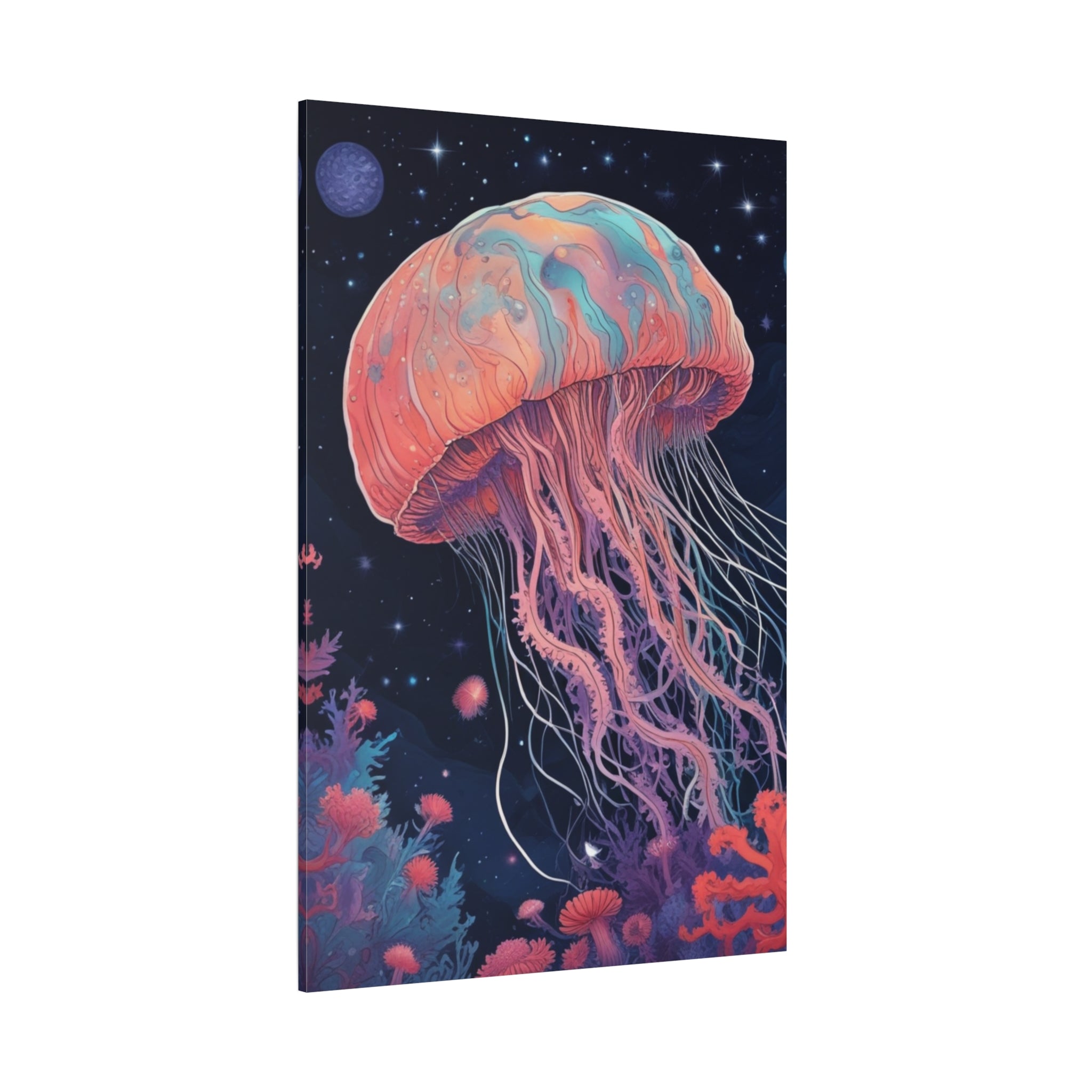 Impresión en lienzo - Pintura de medusas del cielo nocturno