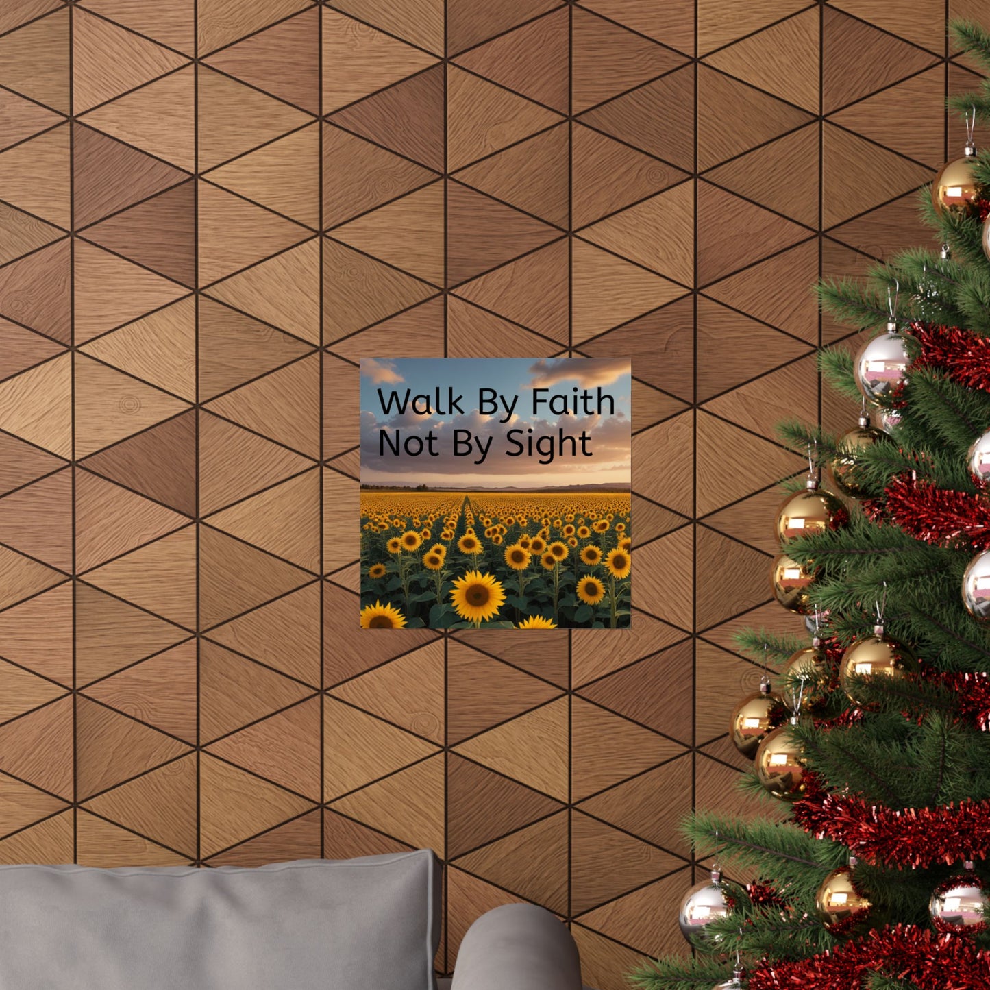 Inspiring Faith Wall Art, Sunflower Poster, Inspirational Home Decor, Christian Gift, Motivational Print