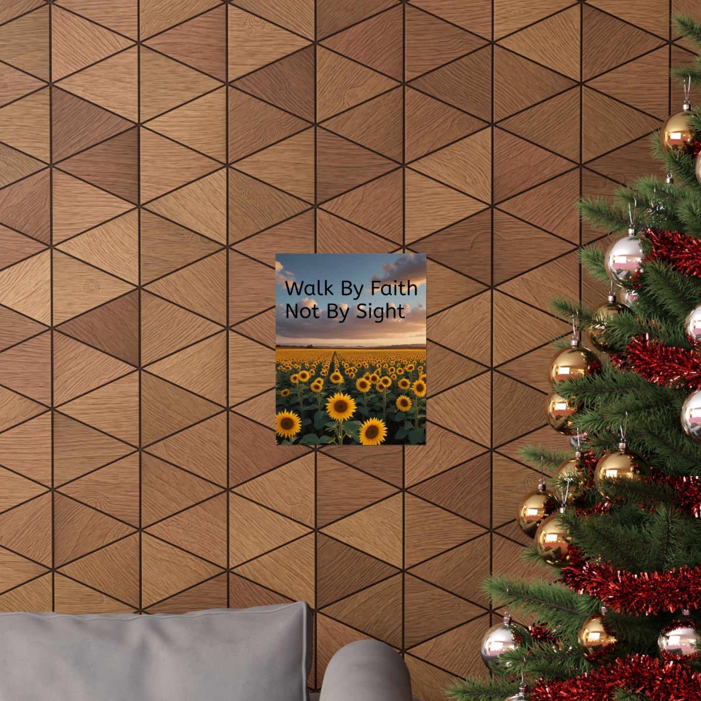 Inspiring Faith Wall Art, Sunflower Poster, Inspirational Home Decor, Christian Gift, Motivational Print