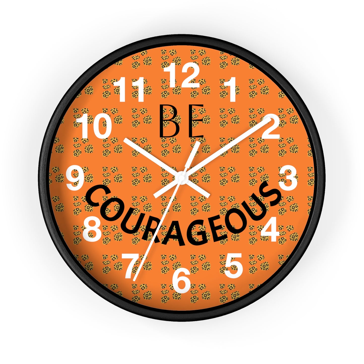 Be Courageous Wall Clock — Inspirational Orange Home Decor Clock