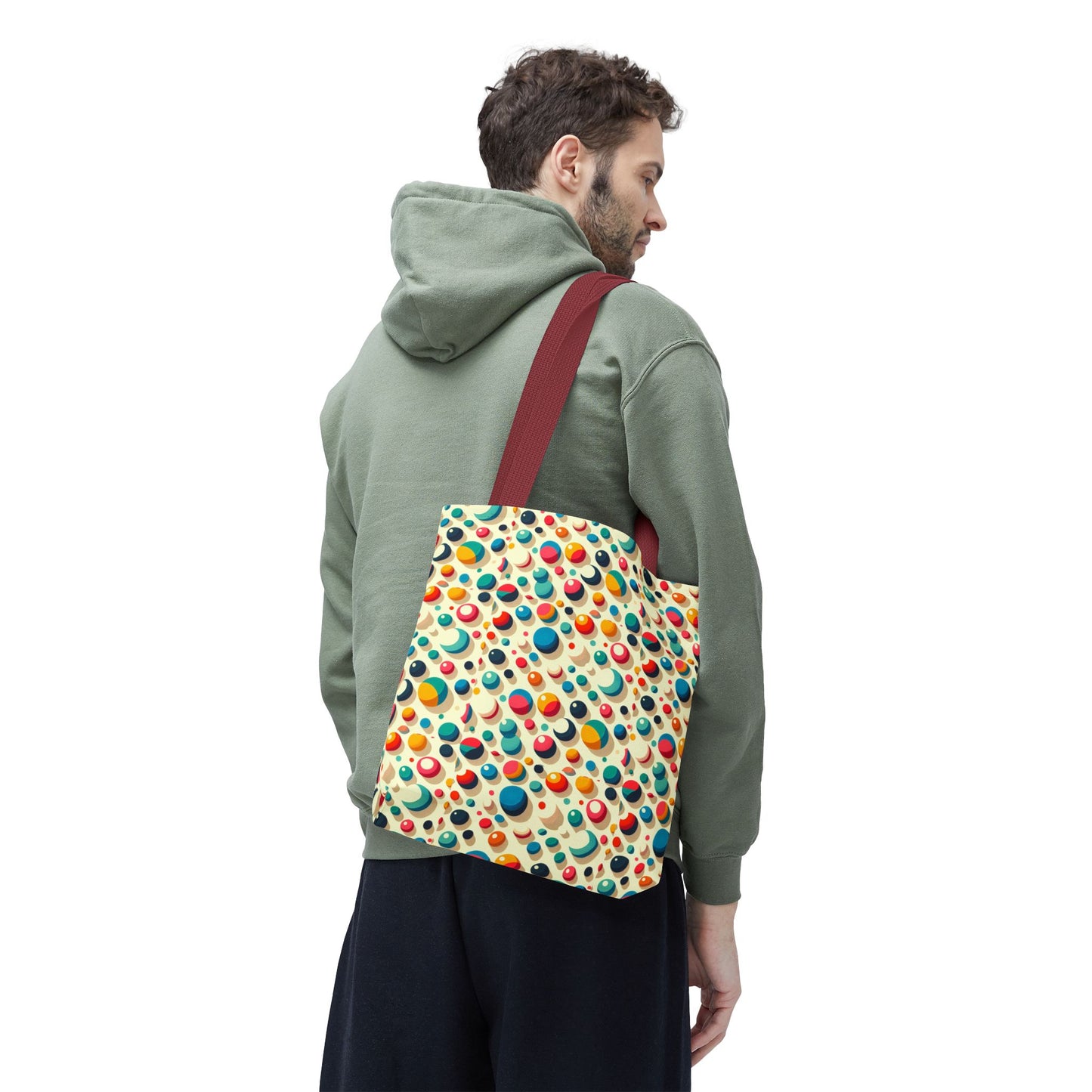 Bolso tote con estampado retro colorido: perfecto para uso diario y estilo chic.