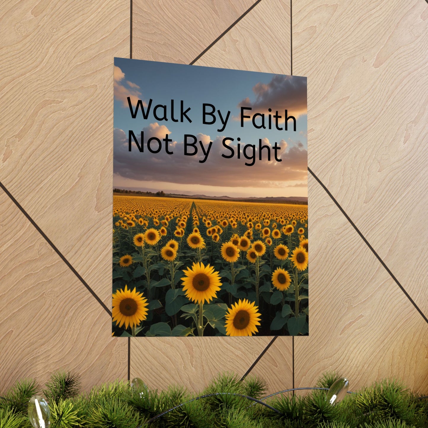 Inspiring Faith Wall Art, Sunflower Poster, Inspirational Home Decor, Christian Gift, Motivational Print