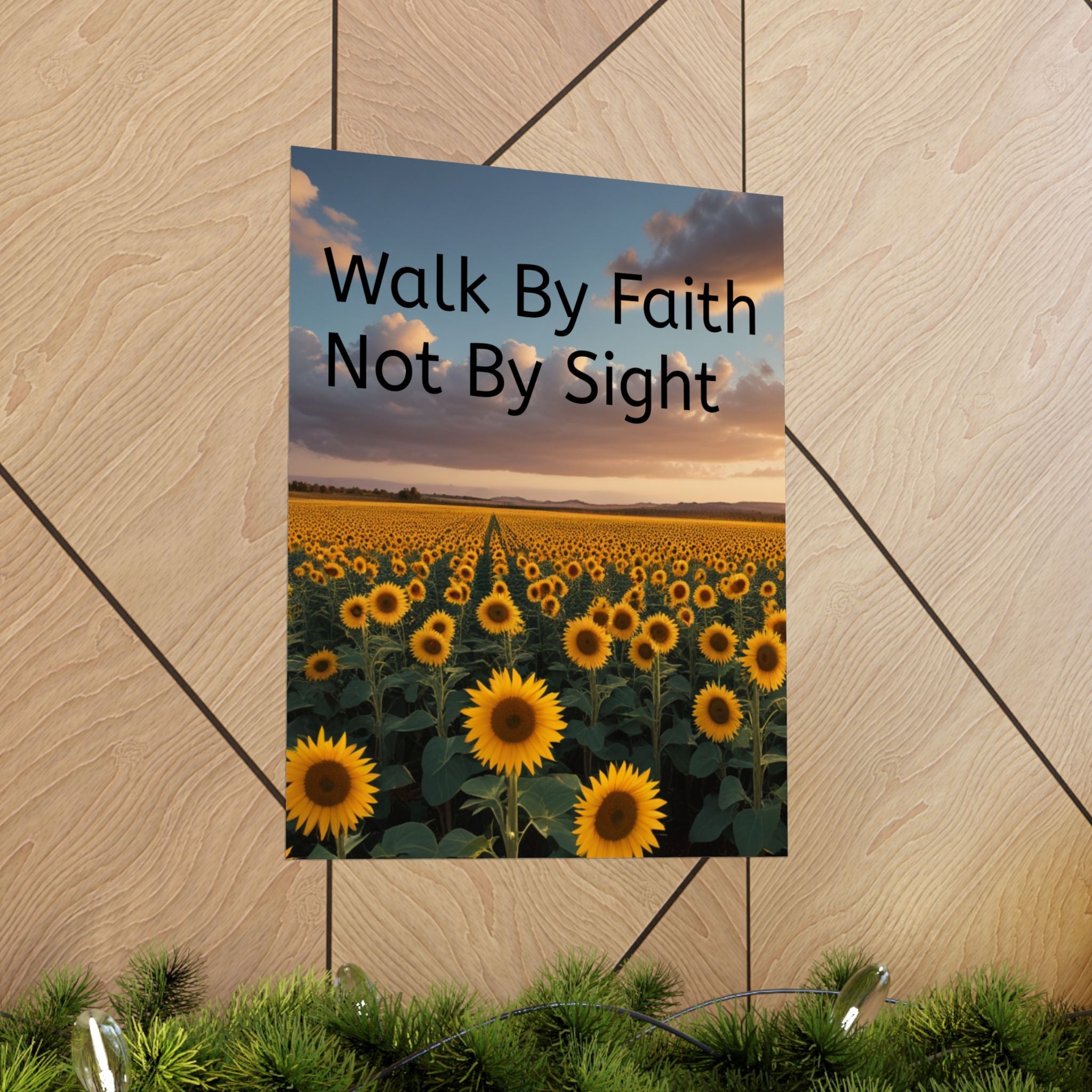 Arte de pared inspirador de fe, póster de girasol, decoración inspiradora para el hogar, regalo cristiano, impresión motivacional