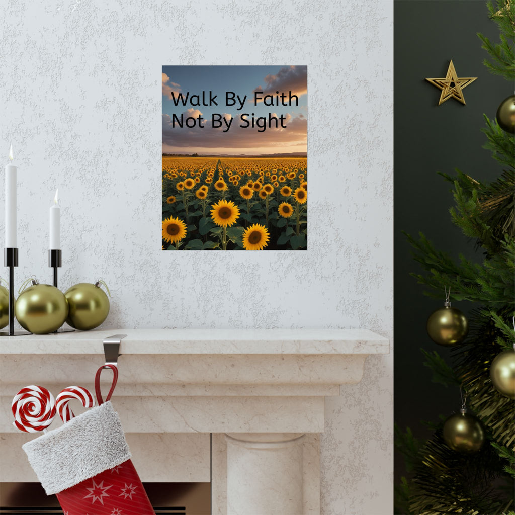 Arte de pared inspirador de fe, póster de girasol, decoración inspiradora para el hogar, regalo cristiano, impresión motivacional