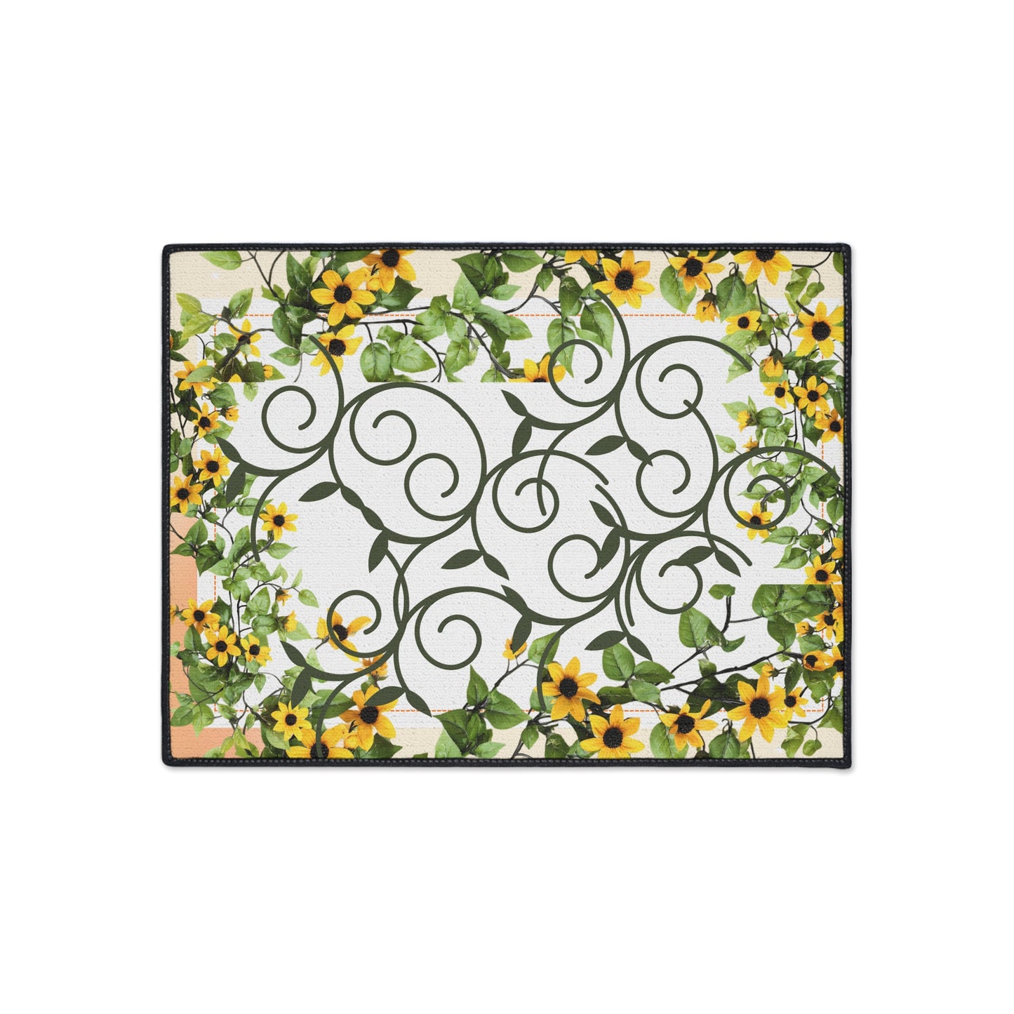 Sunflower Vine Heavy-Duty Floor Mat — Outdoor/Entry Doormat