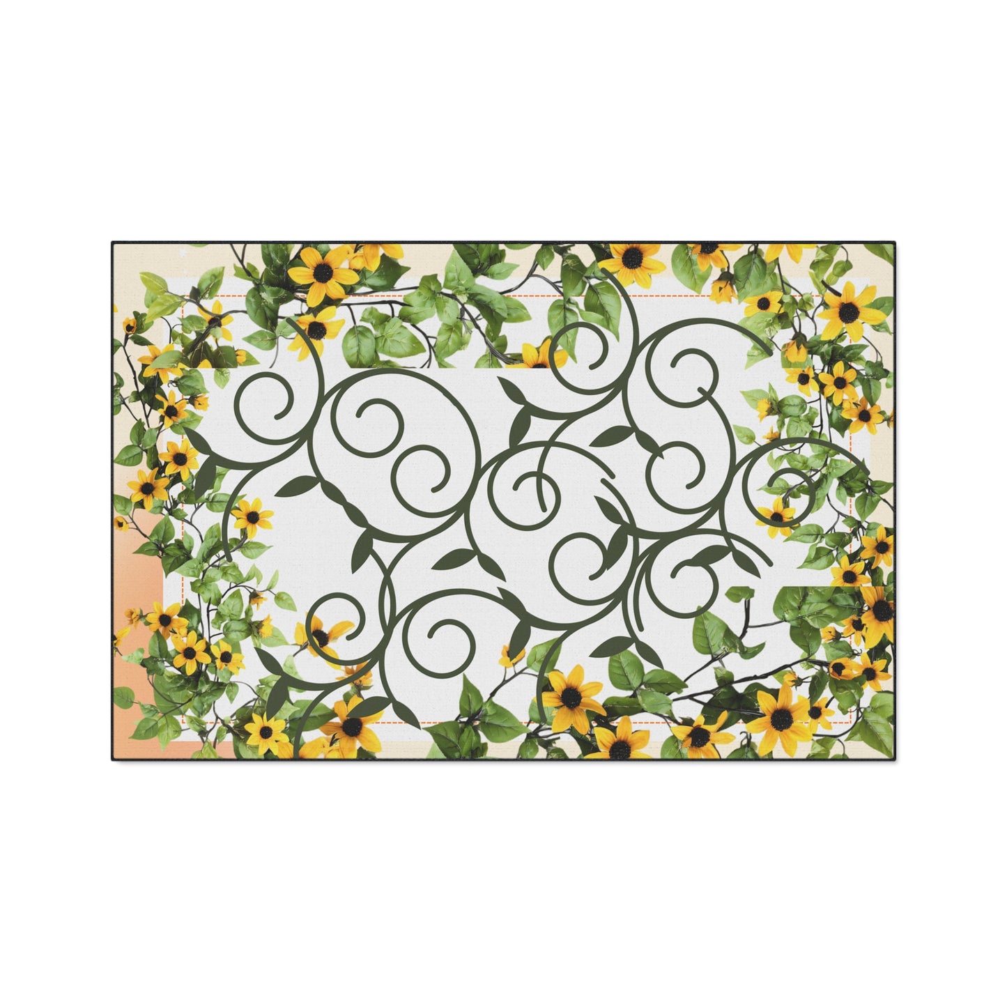 Sunflower Vine Heavy-Duty Floor Mat — Outdoor/Entry Doormat