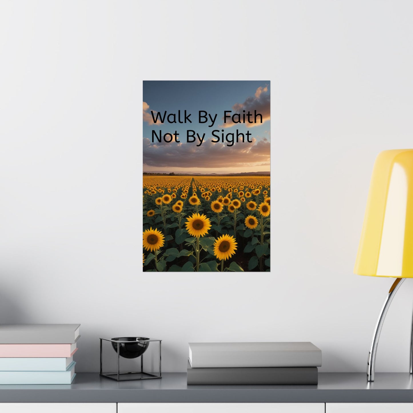 Inspiring Faith Wall Art, Sunflower Poster, Inspirational Home Decor, Christian Gift, Motivational Print