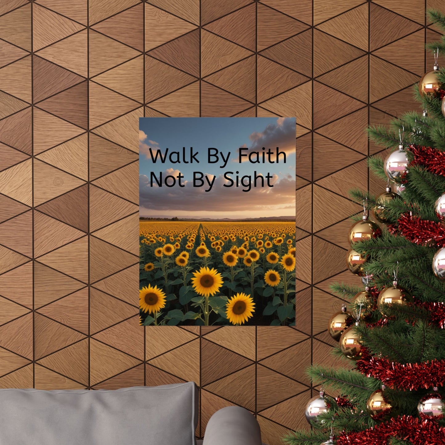 Inspiring Faith Wall Art, Sunflower Poster, Inspirational Home Decor, Christian Gift, Motivational Print