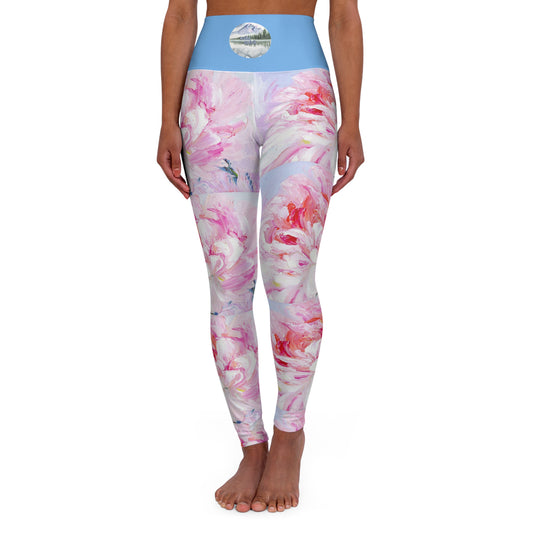 Floral High Waisted Yoga Leggings, Soft Stretch Leggings, Athleisure Tights, Summer Workout Gear, Fitness Gift for Her