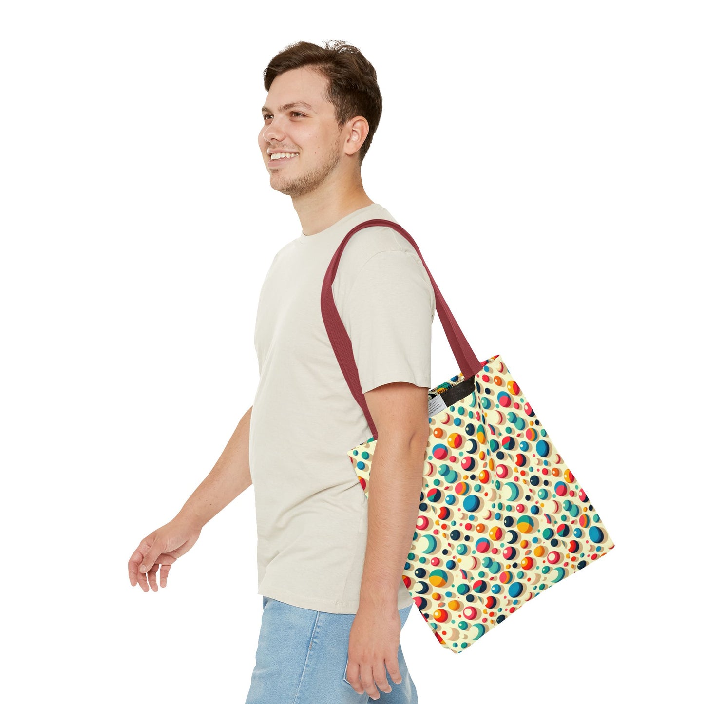 Bolso tote con estampado retro colorido: perfecto para uso diario y estilo chic.