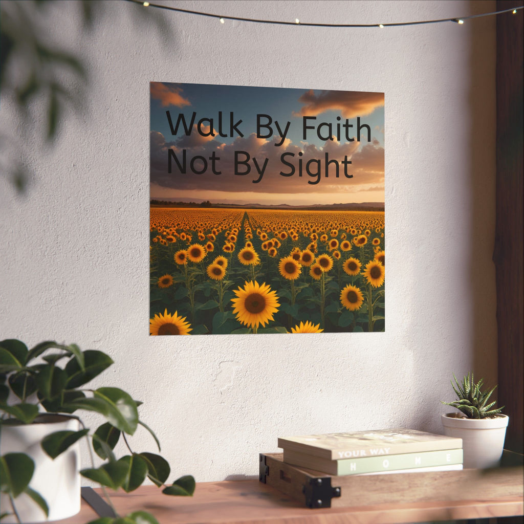 Arte de pared inspirador de fe, póster de girasol, decoración inspiradora para el hogar, regalo cristiano, impresión motivacional