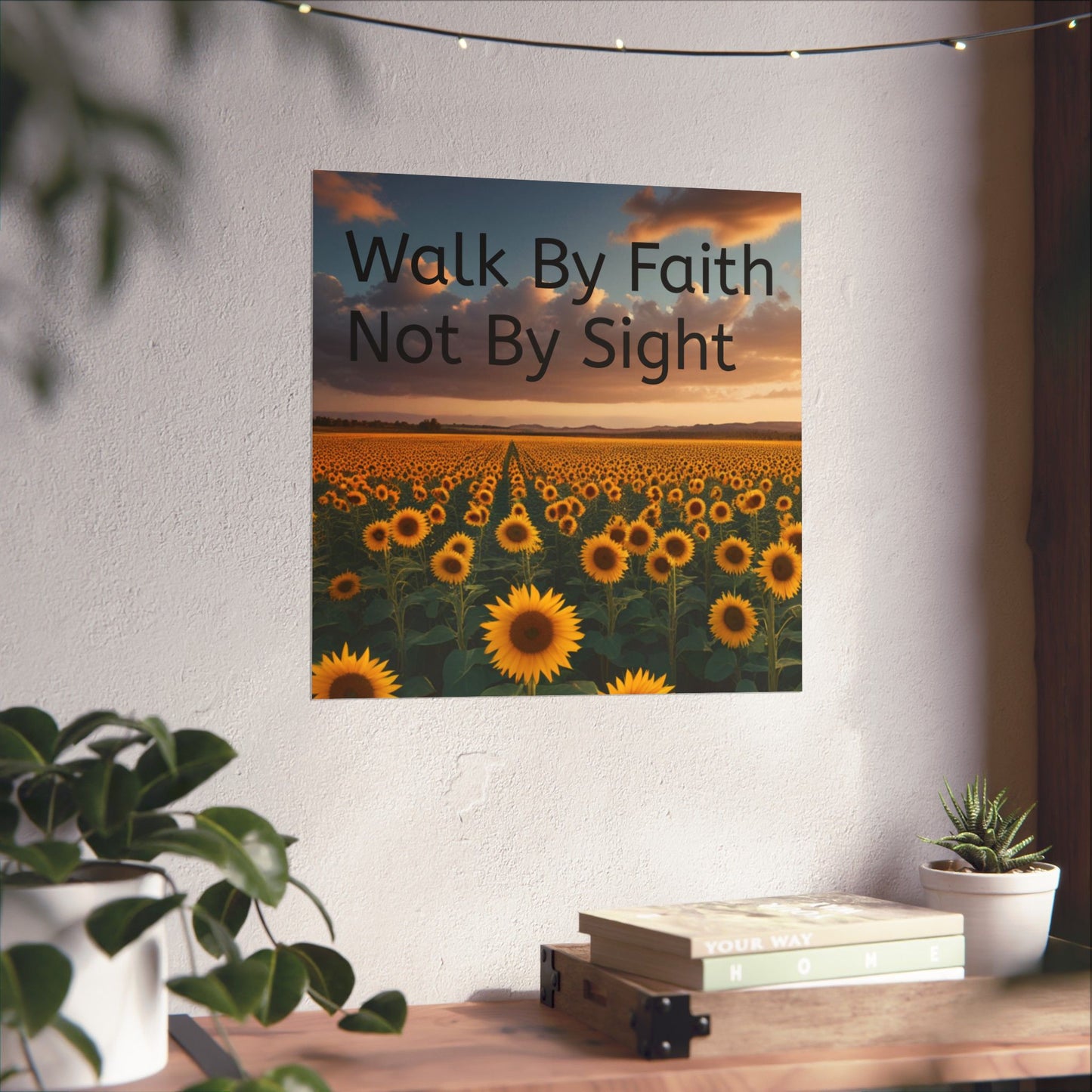 Inspiring Faith Wall Art, Sunflower Poster, Inspirational Home Decor, Christian Gift, Motivational Print