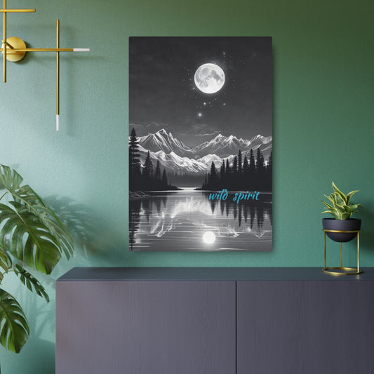 Metal Art Sign Moon and Stars Reflection Design