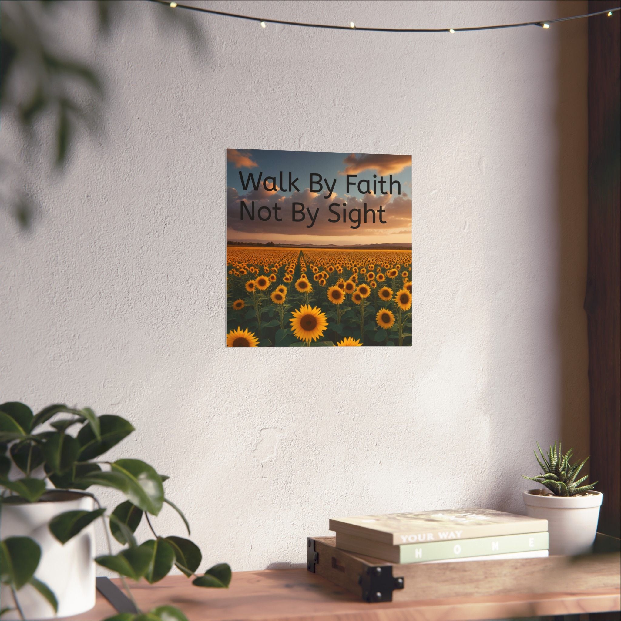 Arte de pared inspirador de fe, póster de girasol, decoración inspiradora para el hogar, regalo cristiano, impresión motivacional