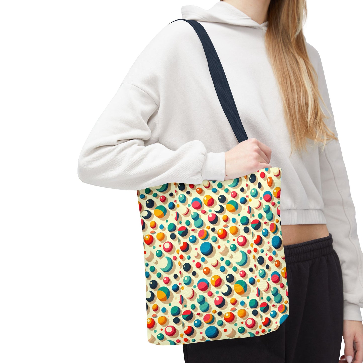Bolso tote con estampado retro colorido: perfecto para uso diario y estilo chic.