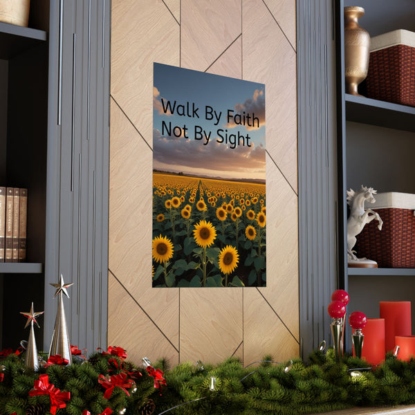 Inspiring Faith Wall Art, Sunflower Poster, Inspirational Home Decor, Christian Gift, Motivational Print