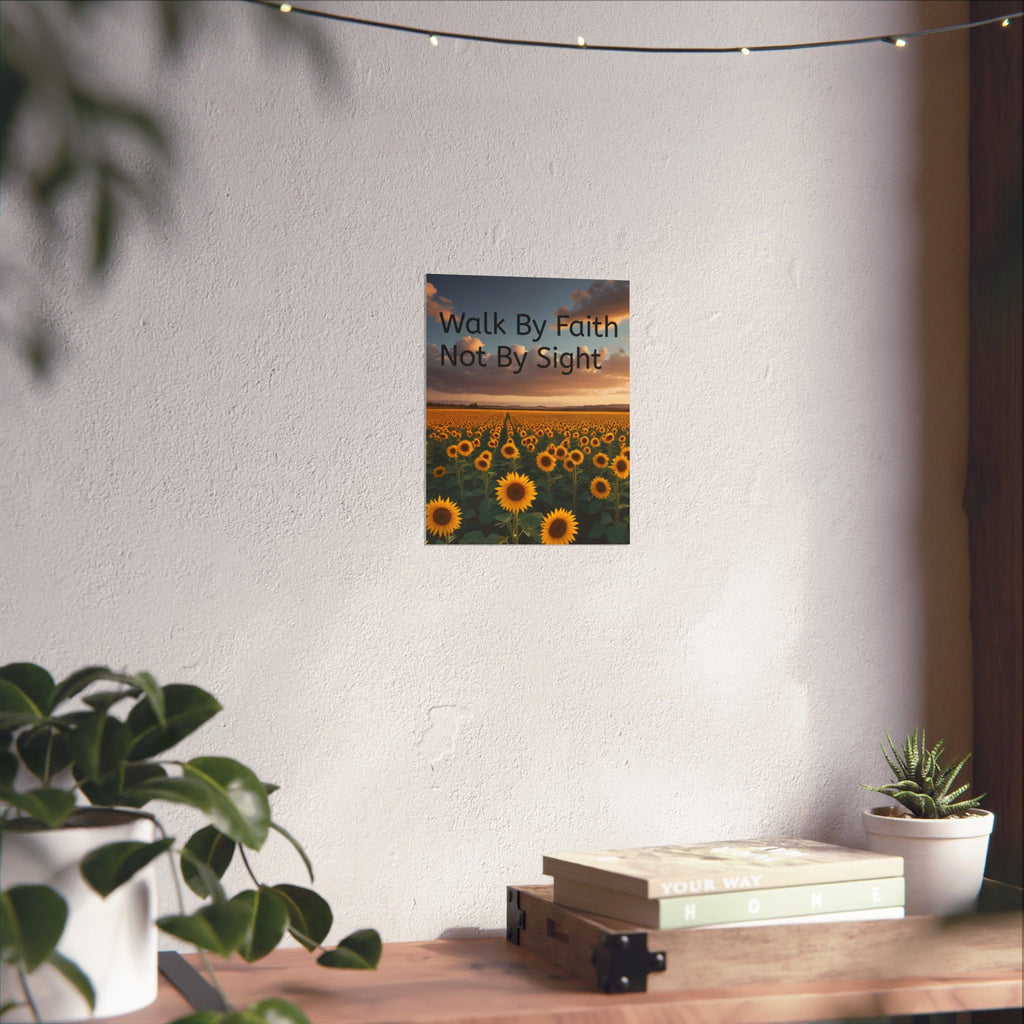 Arte de pared inspirador de fe, póster de girasol, decoración inspiradora para el hogar, regalo cristiano, impresión motivacional